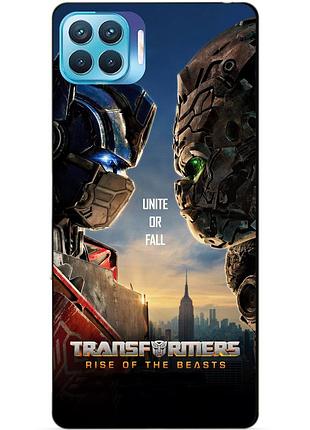 Силіконовий чохол бампер для oppo reno 4 lite з малюнком звіробої трансформери transformers