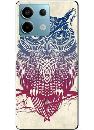Силіконовий чохол бампер для xiaomi redmi note 13 pro 5g з малюнком сова