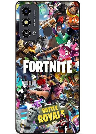 Силіконовий чохол бампер для zte blade a53 з картинкою fortnite фортнайт