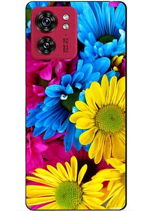 Силіконовий чохол бампер для motorola edge 40 з малюнком хризантеми квіти