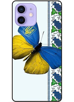 Силіконовий чохол бампер для iphone 12 mini з малюнком метелик україна метелик