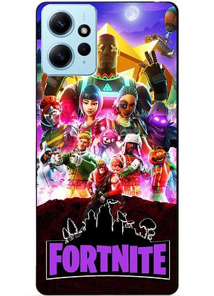 Силиконовый бампер чехол для xiaomi redmi note 12 с рисунком fortnite