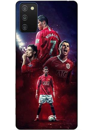 Силіконовий бампер чохол для samsung a03s з малюнком ronaldo mu