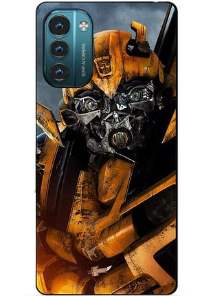 Силиконовый чехол бампер для nokia g21 с рисунком бамблби bumblebee трансформеры