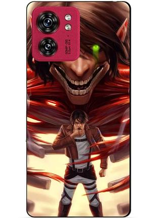 Силіконовий чохол бампер для motorola edge 40 з малюнком attack on titan атака титанів