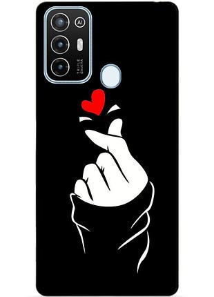Силиконовый бампер чехол для zte blade a52 с рисунком знак любви