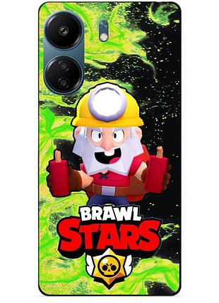 Силиконовый чехол бампер для xiaomi redmi 13c с героем бравл динамайк