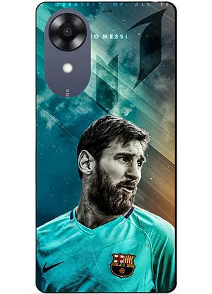 Силіконовий чохол бампер для oppo a17k з малюнком leo messi мессі