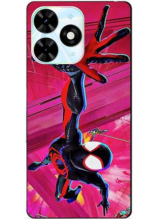 Чехол силиконовый бампер для tecno spark 20 pro с рисунком spider man человек паук майлз моралес