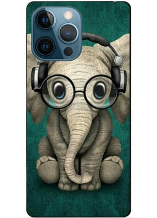 Силіконовий чохол бампер для iphone 15 pro з малюнком слоник