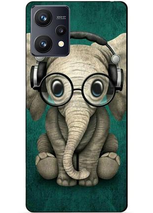 Силиконовый чехол бампер для realme 9 / 9 pro plus с рисунком слоник