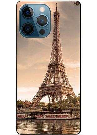 Чехол силиконовый бампер для iphone 16 pro с рисунком эйфелева башня франция париж