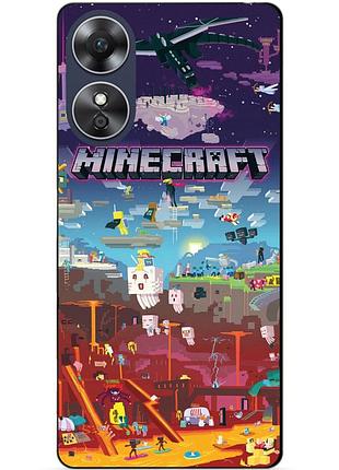 Силіконовий бампер чохол для oppo a17 з грою майнкрафт minecraft