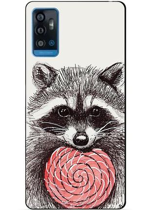 Силіконовий чохол бампер для zte blade a71 з малюнком єнот