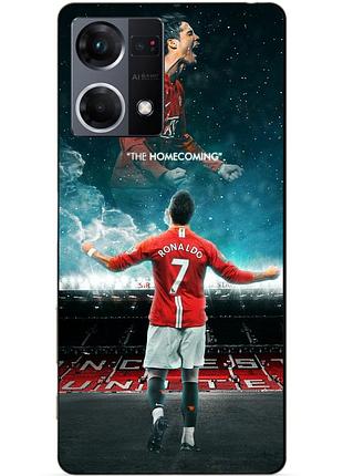 Силиконовый чехол бампер для oppo reno 7 с рисунком роналдо мю ronaldo