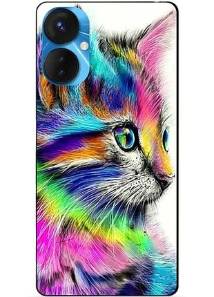 Силиконовый бампер чехол для tecno spark 9 pro с рисунком акварельный котик