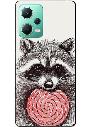 Силіконовий чохол бампер для xiaomi redmi note 12 5g з малюнком єнот