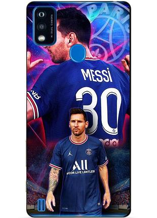 Чехол силиконовый бампер для zte blade a51 с рисунком месси псж messi