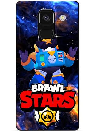 Чехол силиконовый бампер для samsung a8 plus с героем космический бравл вольт