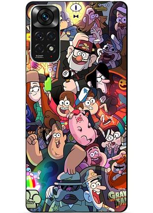 Силиконовый чехол бампер для xiaomi redmi note 11s / note 11 с рисунком гравити фолз gravity falls