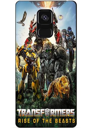 Чехол силиконовый бампер для samsung a8 plus звероботы трансформеры transformers