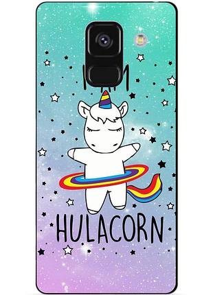 Силіконовий чохол бампер для samsung a8 plus з малюнком єдиноріг поні