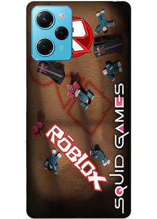 Силиконовый чехол бампер для xiaomi redmi note 12 pro speed edition с рисунком roblox игра в кальмара роблокс