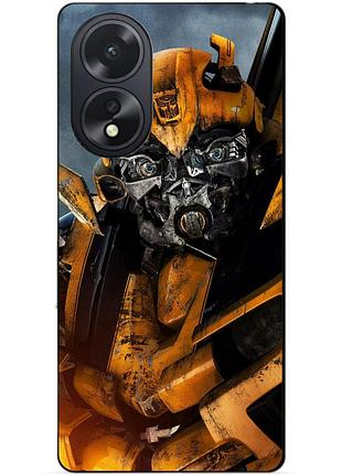 Силиконовый чехол бампер для oppo a38 с рисунком бамблби bumblebee трансформеры