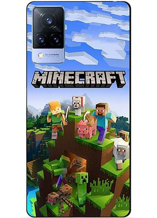 Силіконовий бампер чохол для vivo v21 з малюнком minecraft