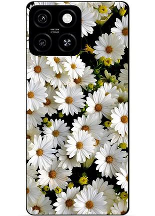 Силіконовий чохол бампер для zte blade a55 з малюнком ромашки квіти