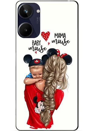 Силиконовый чехол бампер для realme 10 с рисунком мама и малыш