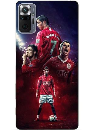 Силіконовий бампер чохол для xiaomi redmi note 10 pro з малюнком ronaldo mu