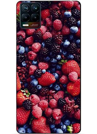 Силиконовый чехол бампер для realme 8 / 8 pro с рисунком ягоды