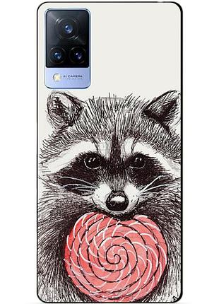 Силіконовий бампер чохол для vivo v21 з малюнком єнот