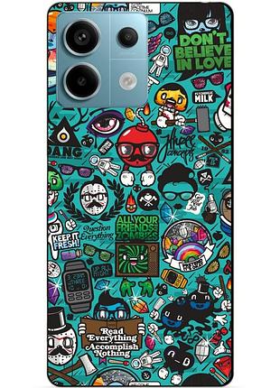 Силіконовий чохол бампер для xiaomi redmi note 13 pro 5g з малюнком стикери