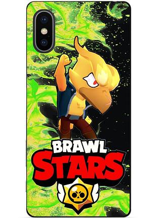 Силиконовый чехол бампер для iphone xs с героем бравл ворон феникс