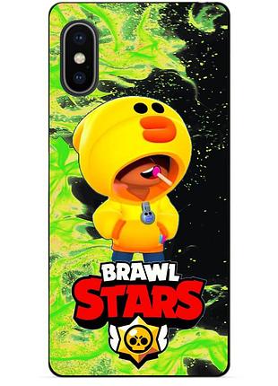 Силіконовий бампер чохол для iphone xs max з героєм бравл леон катка