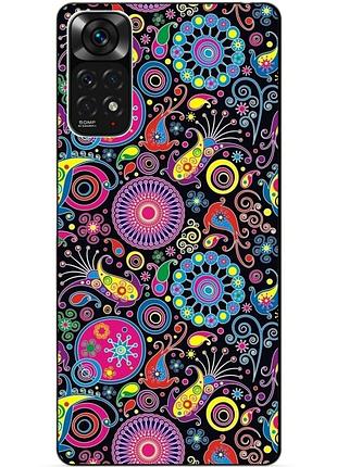 Силиконовый чехол бампер для xiaomi redmi note 11s / note 11 с рисунком восточные узоры