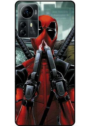 Силиконовый бампер чехол для zte blade a72s с рисунком дэдпул deadpool
