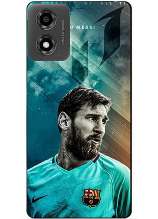 Силіконовий чохол бампер для motorola moto g04 з малюнком leo messi мессі