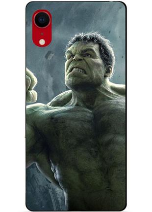 Силиконовый чехол бампер для iphone xr с рисунком халк marvel hulk