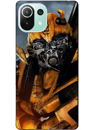 Силиконовый чехол бампер для xiaomi mi 11 lite с рисунком бамблби bumblebee трансформеры