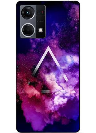 Силиконовый чехол бампер для oppo reno 7 с рисунком космос галактика