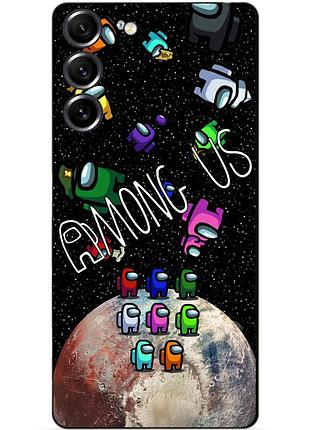 Силиконовый чехол бампер для samsung s21 fe с рисунком амонг ас among us