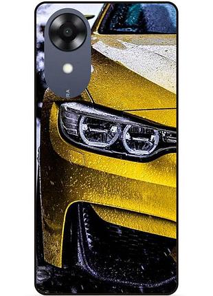 Силиконовый чехол бампер для oppo a17k с рисунком bmw бмв машина авто