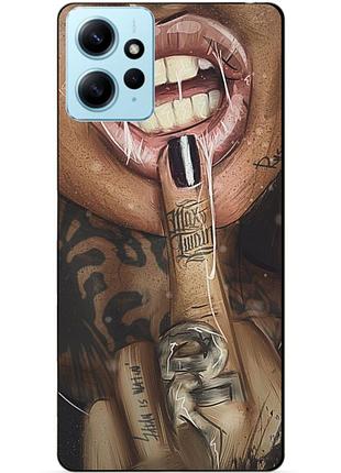 Силиконовый бампер чехол для xiaomi redmi note 12 с рисунком swag