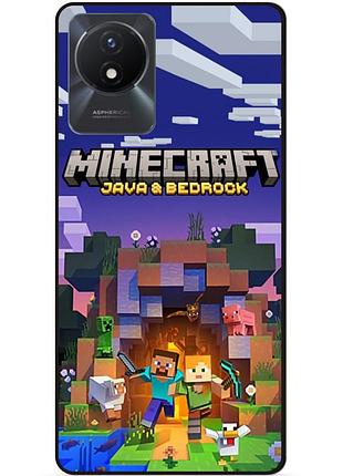 Силиконовый чехол бампер для vivo y02 с картинкой майнкрафт minecraft