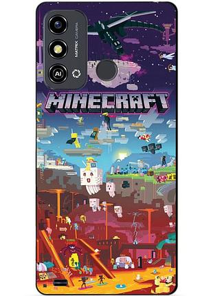 Силіконовий чохол бампер для zte blade a53 гра minecraft майнкрафт