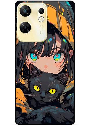 Силіконовий бампер чохол для infinix zero 30 4g з малюнком котик аніме
