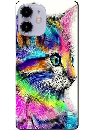 Силіконовий чохол бампер для iphone 11 з малюнком акварельний кіт